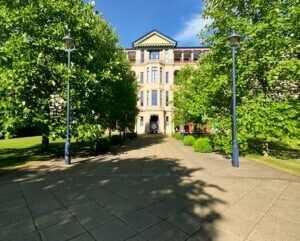 Cambridge Judge outside.