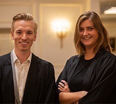 Ruth Nicholls and Oliver Adkins, co-founders of Chuchill Gowns.