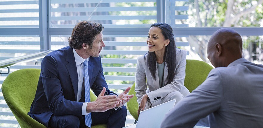 Colleagues in discussion.