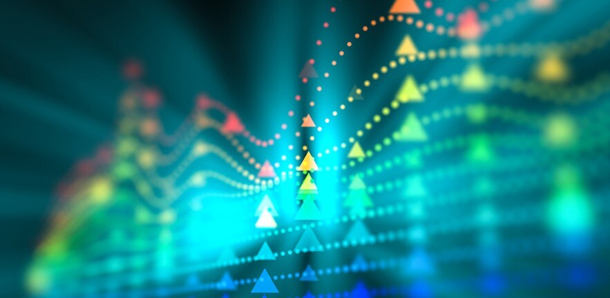 Graph showing variations in payout policy with arrows indicator upward pressure.