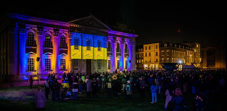 A vigil held at the Senate House for all those affected by the Russian invasion of Ukraine.