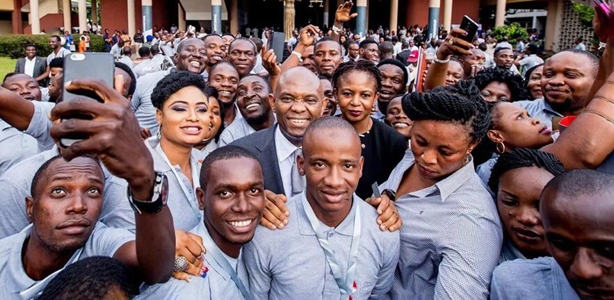 Tony O. Elumelu with TEF entrepreneurs.