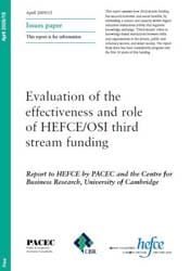 Special Report: Evaluation of HEFCE's Effectiveness.