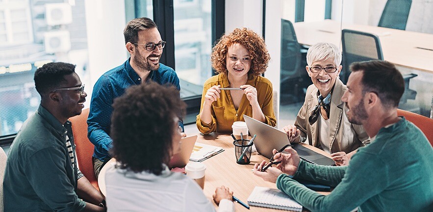 Group of business people having a meeting.