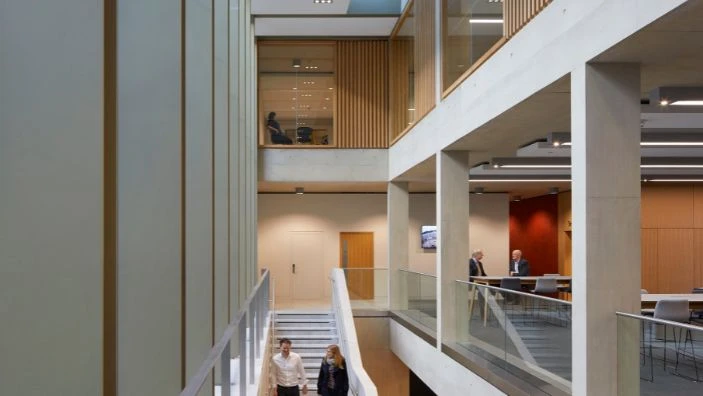 Interior of the Simon Sainsbury Centre at Cambridge Judge Business School.