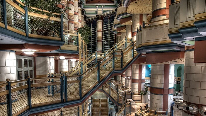 The staircases in Cambridge Judge Business School.