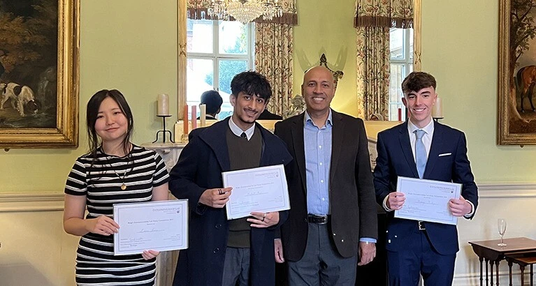 The winners of the King’s Entrepreneurship Lab Essay Competition for Sixth Form students.