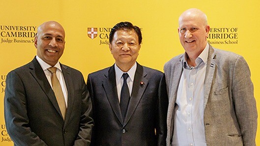 Professor Dissanaike, Minister Shindo and Dr Seabright.