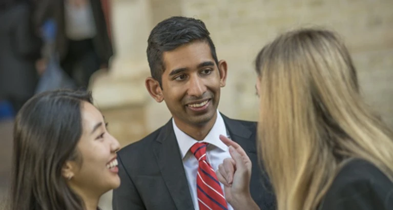 Smiling students.