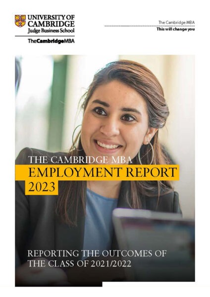 The Cambridge MBA Employment Report 2023 - Cambridge Judge Business School