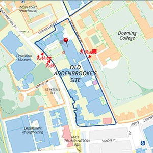 Screengrab of the University map of the Cambridge Judge Business School site.