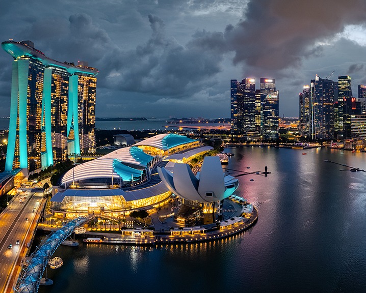 Singapore at night.