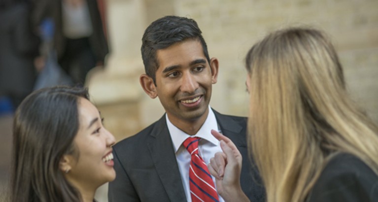 smiling students.