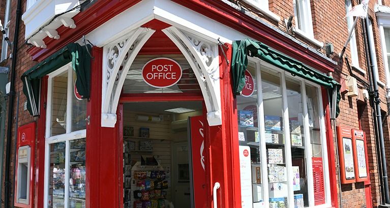 Post Office in the historic city centre of Lincoln, England.